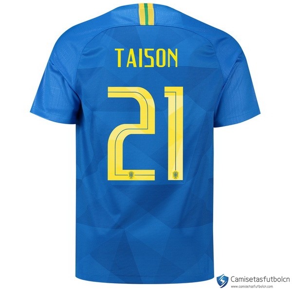 Camiseta Seleccion Brasil Segunda equipo Taison 2018 Azul